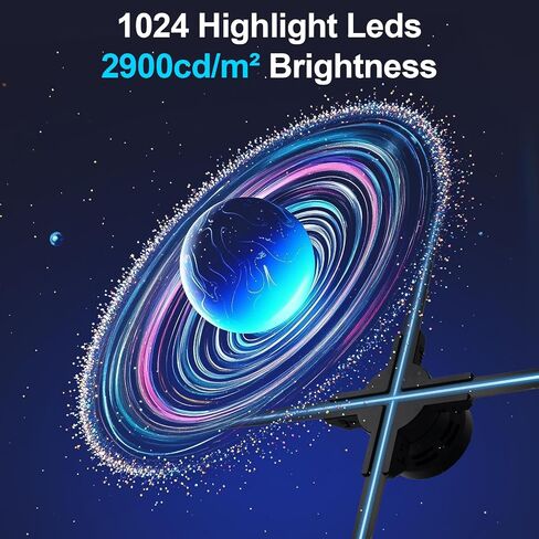 Ultra 3D Hologram Fan U52/20.5IN,1024 LED Beads and 3000cd/m² Brightness,3D Hologram Led Fan Projector with WiFi and Bluetooh,3D Holographic Fan for Store Display,Events,Trade Show in Saudi Arabia