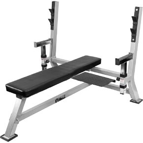 Valor Fitness Olympic Bench Press Station مع رف القرفصاء - أذرع نصاب قابلة للتعديل ، وصيد السلامة ، وتخزين الألواح - سعة 500 رطل للتدريب على قوة الصالة الرياضية المنزلية in Saudi Arabia