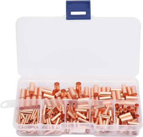 Copper Connecting Tube, 250 Pcs Red Copper Connecting Tube, GT1-6mm Intermediate Wire Joint Tube Connector, for Connecting Electric Cable in Saudi Arabia