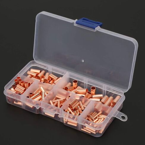 Copper Connecting Tube, 250 Pcs Red Copper Connecting Tube, GT1-6mm Intermediate Wire Joint Tube Connector, for Connecting Electric Cable in Saudi Arabia