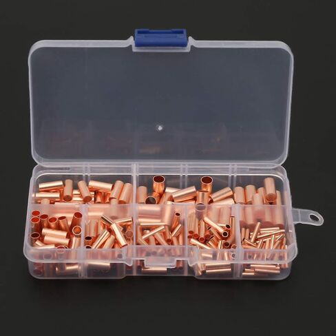 Copper Connecting Tube, 250 Pcs Red Copper Connecting Tube, GT1-6mm Intermediate Wire Joint Tube Connector, for Connecting Electric Cable in Saudi Arabia