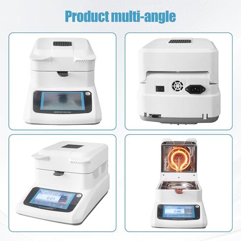Moisture Analyzer with Rapid Heating & Drying (40-160°C) 120g-0.001g High-Precision Halogen Moisture Balance Moisture Determination for Food, Plants, Construction Materials 110V in Kuwait