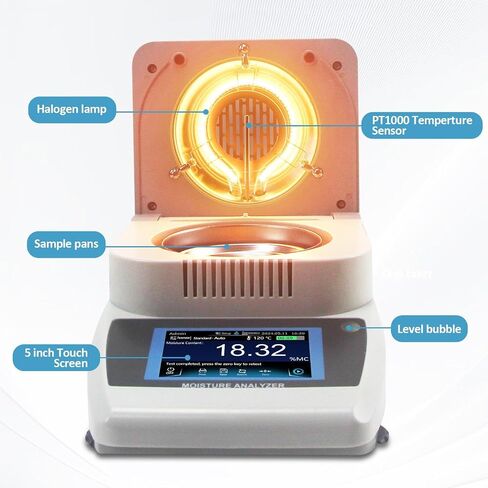 Moisture Analyzer with 120g-0.001g Precision Fast Heating & Drying (40-160°C) Ideal for Quick Moisture Testing in Food, Plants, and Building Materials in Saudi Arabia
