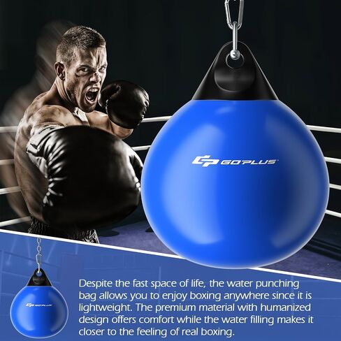Goplus Water Aqua Bag, 21'' 180 Pound /18" 110 Pound Heavy Punching Bag with Adjustable Metal Chain, Water Injection Hose, Boxing Training Bag for Adults Fitness, MMA in Kuwait