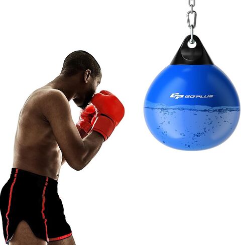 Goplus Water Aqua Bag, 21'' 180 Pound /18" 110 Pound Heavy Punching Bag with Adjustable Metal Chain, Water Injection Hose, Boxing Training Bag for Adults Fitness, MMA in Kuwait