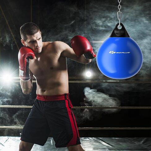 Goplus Water Aqua Bag, 21'' 180 Pound /18" 110 Pound Heavy Punching Bag with Adjustable Metal Chain, Water Injection Hose, Boxing Training Bag for Adults Fitness, MMA in Kuwait