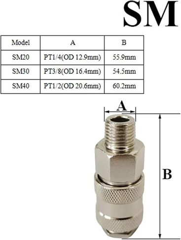 Standard For Air Hose Fittings Coupling Compressor Accessories Pneumatic Quick Connector Release Fitting(SM,20) in Saudi Arabia