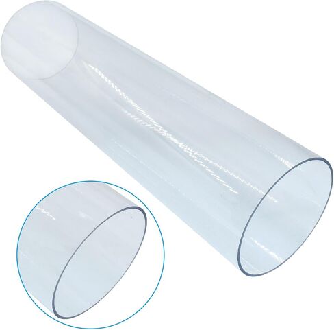 Piutouyar Round Clear Rigid Tubing Pipe,3 Inch (76 mm) ID x 3.15 Inch (80 mm) OD x 12 Inch (305 mm) Length Rigid Tubing Plastic Polycarbonate Tube in Saudi Arabia