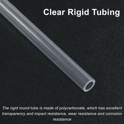 Piutouyar Round Clear Rigid Tubing Pipe,3 Inch (76 mm) ID x 3.15 Inch (80 mm) OD x 12 Inch (305 mm) Length Rigid Tubing Plastic Polycarbonate Tube in Saudi Arabia