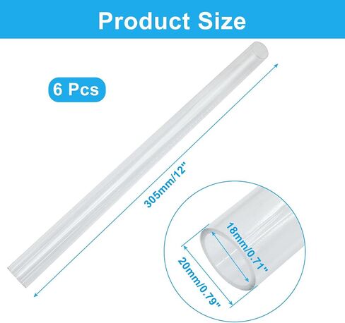 Piutouyar Round Clear Rigid Tubing Pipe,3 Inch (76 mm) ID x 3.15 Inch (80 mm) OD x 12 Inch (305 mm) Length Rigid Tubing Plastic Polycarbonate Tube in Saudi Arabia