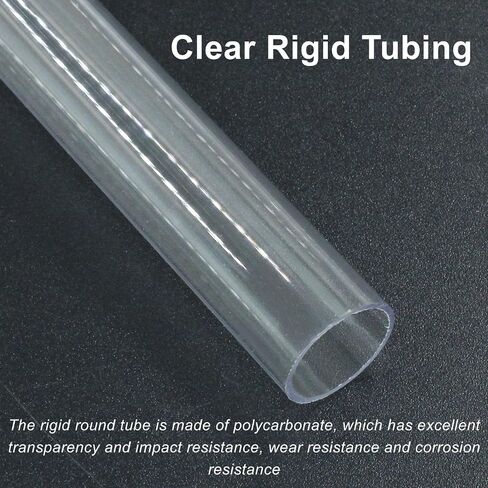 Piutouyar Round Clear Rigid Tubing Pipe,3 Inch (76 mm) ID x 3.15 Inch (80 mm) OD x 12 Inch (305 mm) Length Rigid Tubing Plastic Polycarbonate Tube in Saudi Arabia