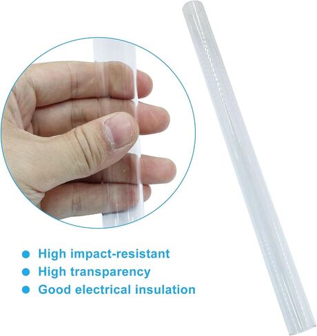 Piutouyar Round Clear Rigid Tubing Pipe,3 Inch (76 mm) ID x 3.15 Inch (80 mm) OD x 12 Inch (305 mm) Length Rigid Tubing Plastic Polycarbonate Tube in Saudi Arabia