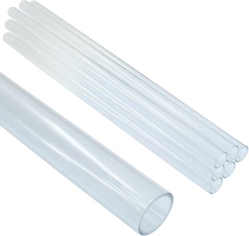 Piutouyar Round Clear Rigid Tubing Pipe,3 Inch (76 mm) ID x 3.15 Inch (80 mm) OD x 12 Inch (305 mm) Length Rigid Tubing Plastic Polycarbonate Tube in Saudi Arabia
