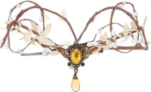 Mostory Woodland Fairy Crown for Women - Forest Elf Headpiece لأزياء النهضة في العصور الوسطى Renfaire Cosplay التقاط الصور in Saudi Arabia