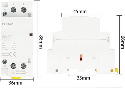 مفتاح موصل AC 2-Pole ، 16A-63A ، 110V/220V ، DIN Rail Mount للأسرة in Saudi Arabia