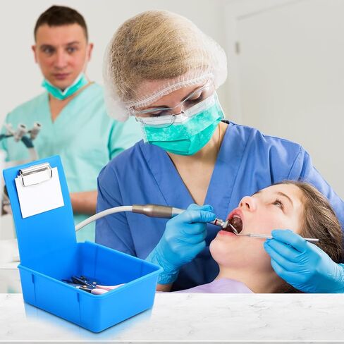 14 Pcs Large Size Dental Lab Working Pan Plastic Pans Dental Pan with Matching Clip/Flap/Pin Board for Holding Notes, Job Cards, Dark Blue in Saudi Arabia