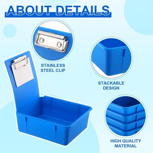 14 Pcs Large Size Dental Lab Working Pan Plastic Pans Dental Pan with Matching Clip/Flap/Pin Board for Holding Notes, Job Cards, Dark Blue in Saudi Arabia