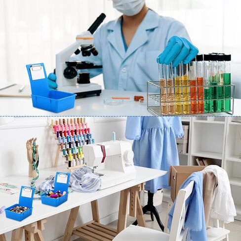 14 Pcs Large Size Dental Lab Working Pan Plastic Pans Dental Pan with Matching Clip/Flap/Pin Board for Holding Notes, Job Cards, Dark Blue in Saudi Arabia