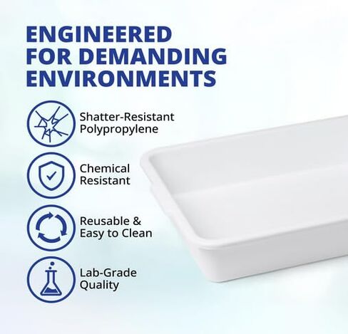 صينية احتواء متعددة الأغراض United Scientific ™ Polyplyne متعددة الأغراض - علبة مختبر لتوصيلات مختبر التعقيم والتجفيف - صينية بلاستيكية مستطيلة البولي بروبيلين - 20 "L x 17" W × 5 "H ، 1 COUNT in Saudi Arabia