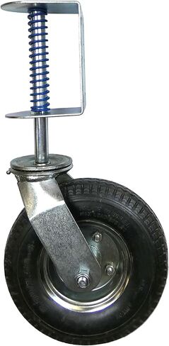Shepherd Hardware 9798 8-Inch Pneumatic Spring-Loaded Gate Caster, 200-lb Load Capacity and Universal Mount,Black in Saudi Arabia