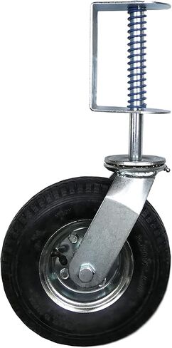 Shepherd Hardware 9798 8-Inch Pneumatic Spring-Loaded Gate Caster, 200-lb Load Capacity and Universal Mount,Black in Saudi Arabia