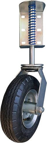 Shepherd Hardware 9798 8-Inch Pneumatic Spring-Loaded Gate Caster, 200-lb Load Capacity and Universal Mount,Black in Saudi Arabia