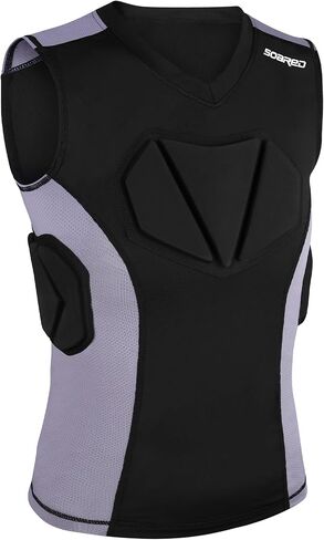 Soared Baseball Chest Protector Padded Compression Shirt Impact-Dispersing Padding Softball Football Rib Heart Sternum Guard in Kuwait