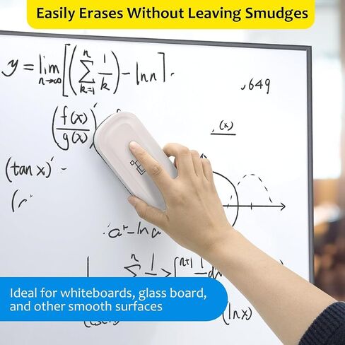 maxtek Magnetic Dry Erase Eraser, Glass Board Erasers, 2 Pack, Whiteboard Eraser for Dry Erase Board, Glass Board, Calendar Board, Office and School Supplies (Pure White) in Kuwait