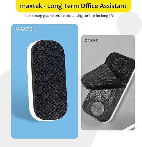 maxtek Magnetic Dry Erase Eraser, Glass Board Erasers, 2 Pack, Whiteboard Eraser for Dry Erase Board, Glass Board, Calendar Board, Office and School Supplies (Pure White) in Kuwait