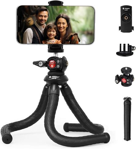 8'' Selfie Ring Light with Flexible Handheld Tripod, Fotopro LED Ring Light with Desktop Phone Tripod and Phone Holder Remote for Live Streaming Conference Video Recording Makeup Selfie in Saudi Arabia