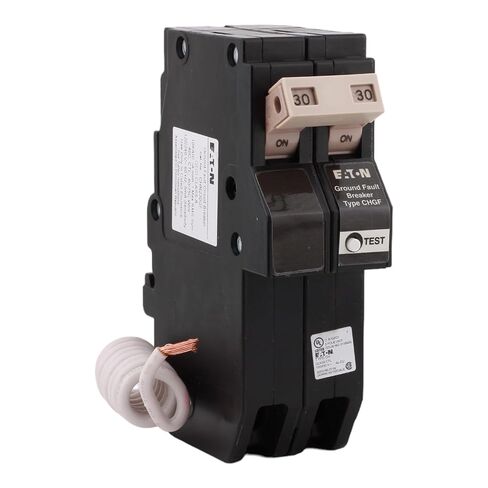 CHN230GF 30 Amp Double Pole GFCI Ground Fault Circuit Breaker, Pigtail Neutral, 240V, 10kAIC, UL Listed (1) in Saudi Arabia