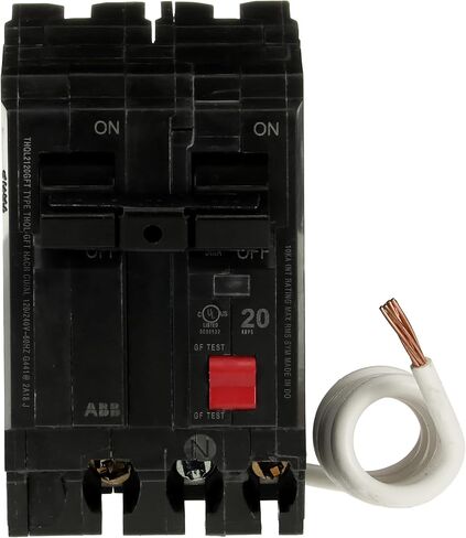 ABB Q-LINE® THQL2120GFT 20A قاطع دائرة القطب المزدوج • 20 أمبير القطب المزدوج قطب الأرض مع الاختبار الذاتي • 120/240 VAC 2-POLE GFCI BRUSHS in Saudi Arabia