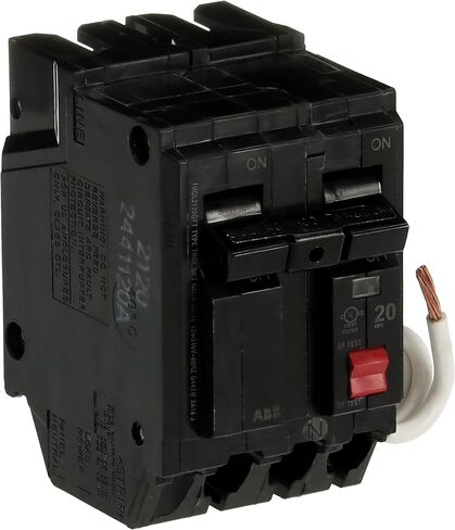 ABB Q-LINE® THQL2120GFT 20A قاطع دائرة القطب المزدوج • 20 أمبير القطب المزدوج قطب الأرض مع الاختبار الذاتي • 120/240 VAC 2-POLE GFCI BRUSHS in Saudi Arabia