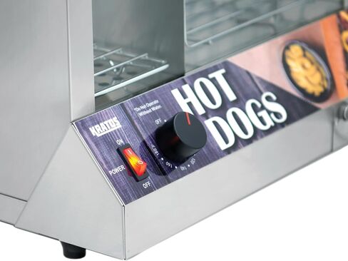 Kratos Countertop Electric Hot Dog Steamer, Commercial Hot Dog/Bun Merchandiser, Holds 200 Hot Dogs and 48 Buns, Stainless Steel, 120V, 1300W (29M-056) in Saudi Arabia
