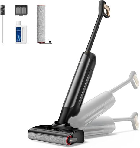 Mova X4 Pro Pro Prot Dry Cleaner ، 20000pa pacuum mop مع تشابك صفر ، ماء ساخن للتطهير من الفوضى اللزجة ، 194 ℉ تجفيف الهواء الساخن ، 180 درجة ، محطات شحن مسطحة ، شحن LED ، شاشة LED in Kuwait