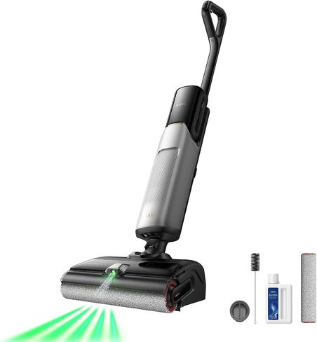 Mova X4 Pro Pro Prot Dry Cleaner ، 20000pa pacuum mop مع تشابك صفر ، ماء ساخن للتطهير من الفوضى اللزجة ، 194 ℉ تجفيف الهواء الساخن ، 180 درجة ، محطات شحن مسطحة ، شحن LED ، شاشة LED in Kuwait