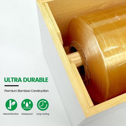 12 Inch Extra Large Foil and Plastic Wrap Organizer with Cutter, Holds 3000ft Film Rolls or 500ft-1000ft Foil Rolls, Restaurant Kitchen Foodservice Wrap Dispenser in Saudi Arabia