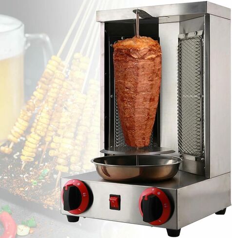 Electric Doner Kebab Machine Gyro Grill Vertical Broiler For Commercial Home Kitchen - Temperature Adjustment Switch 50-300℃ in Saudi Arabia