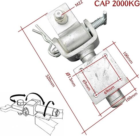 Weldable Painted Zinc Plated Trailer Hitch 360 Off Road Coupling Cap 2000kgs RV Parts Camper Caravan Accessories(Zinc Plated) in Saudi Arabia
