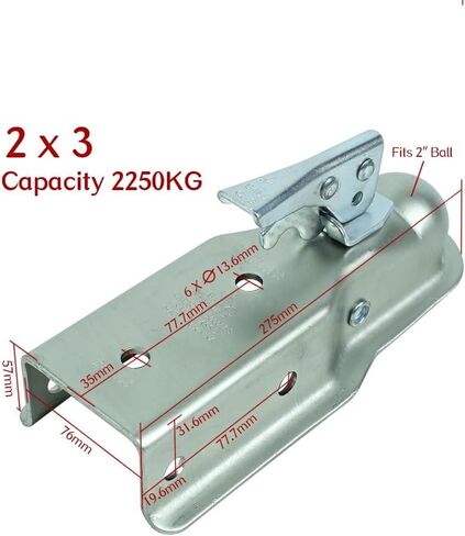 2 X 3 Inch 5000 Lbs Trailer Coupler Hitch Ball Coupling Straight Tongue RV Parts Camper Caravan Accessories in Saudi Arabia