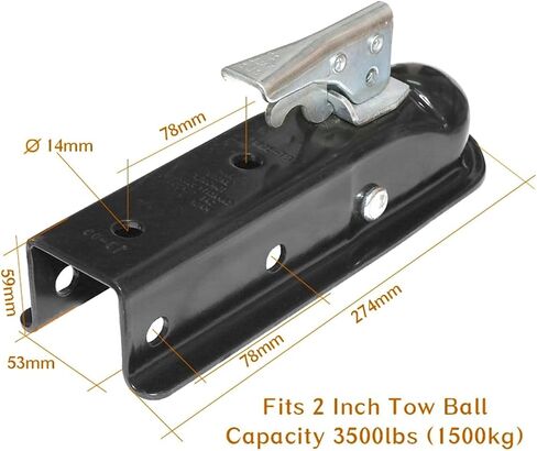 2 × 2-1/2 بوصة كروية عائق الظهر مقرنة مقرنة لسان مستقيم 2-1/2 "أجزاء RV الإكسسوارات كارافان in Saudi Arabia