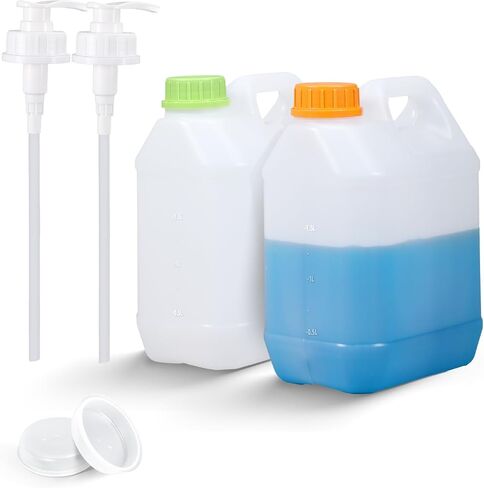 ASEVAT Gallon Water Jugs with Caps Square Heavy-Duty HDPE Carboy F-Style Plastic Jug Water Storage Container Plastic Gallon Containers with Lids for Water, Sauces, Beverage, Liquids Liquids Laundry in Kuwait