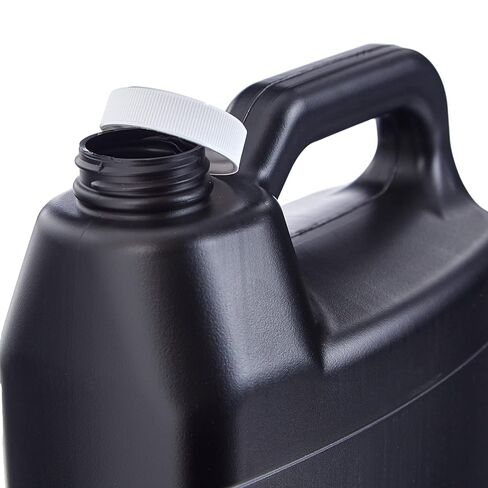 Hudson Exchange 1 Gallon (6 Pack) Large F-Style Plastic Jug Container Bottle with Cap, Food Grade BPA Free HDPE, Black, (1003+1106-3) in Kuwait
