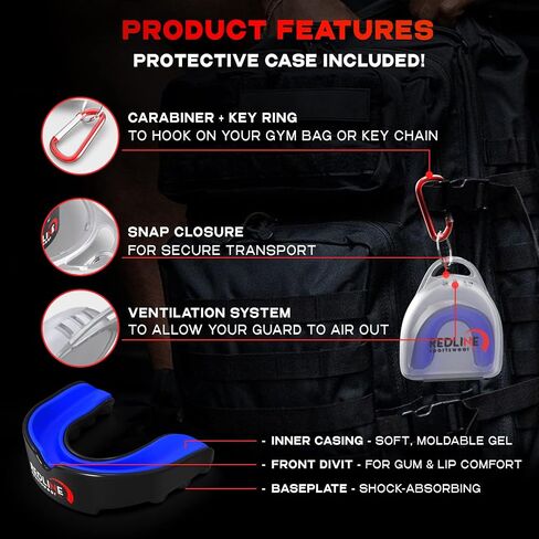 حارس الفم الرياضي للملاكمة ، كرة القدم ، MMA ، المصارعة ، Muay Thai ، Hockey & Lacrosse Custom Fit Fatguard للرجال ، النساء ، الأطفال والشباب ، مريح ، BPA مجاني ، أقواس متوافقة in Kuwait