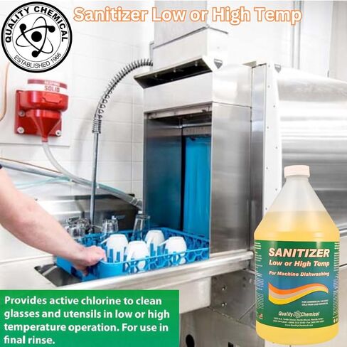 Quality Chemical Chloro-Guard Chlorine Low Temp Dish Sanitizer for Machine Dishwashing, Bulk Sanitizer - Gallon Refill for Cleaning and Sanitizing 128 oz (pack of 1) in Saudi Arabia