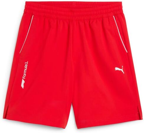 Puma F1 ESS+ Woven Shorts 7" - Men's (White/Red) in Saudi Arabia