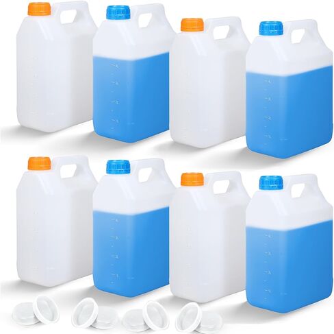 ASEVAT Gallon Water Jugs with Caps Square Heavy-Duty HDPE Carboy F-Style Plastic Jug Water Storage Container Plastic Gallon Containers with Lids for Water, Sauces, Beverage, Liquids Liquids Laundry in Kuwait