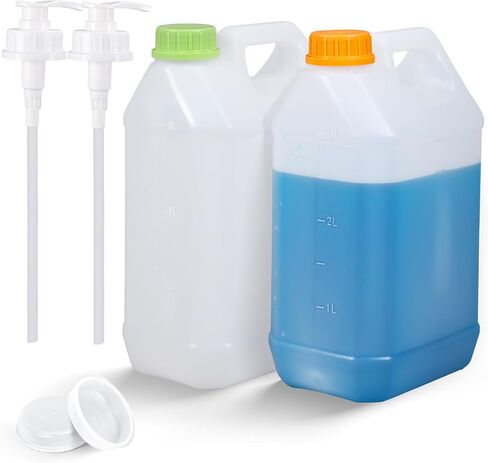 ASEVAT Gallon Water Jugs with Caps Square Heavy-Duty HDPE Carboy F-Style Plastic Jug Water Storage Container Plastic Gallon Containers with Lids for Water, Sauces, Beverage, Liquids Liquids Laundry in Kuwait