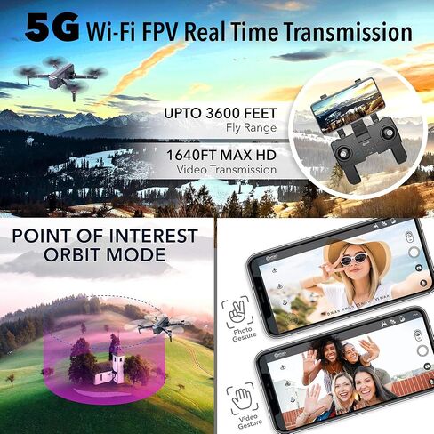 Contixo F28 GPS Drone with Camera for Adults Beginners, Foldable FPV Drone with Auto Follow, One Key Return, Waypoint Flight, Selfie Mode, 23 Min Flight Time, Carrying Case, No FAA Registration in Kuwait