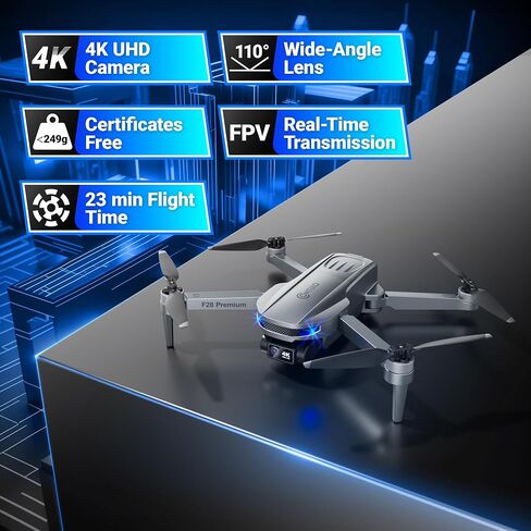 Contixo F23 GPS Drone With Camera, 46 Min Flight Time, 4.5" Screen Remote, Follow Me, Waypoints, 5GHz FPV Transmission, Return to Home, Hand Gestures, Orbit Mode Foldable Drones For Teens & Adults in Saudi Arabia